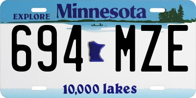 MN license plate 694MZE