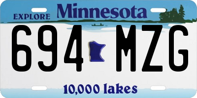MN license plate 694MZG