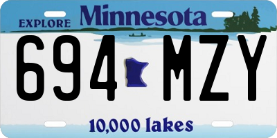 MN license plate 694MZY