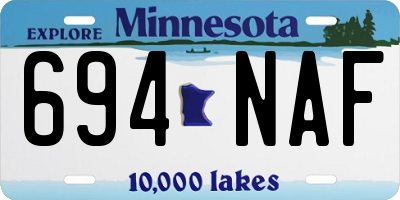MN license plate 694NAF