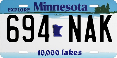 MN license plate 694NAK