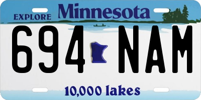 MN license plate 694NAM