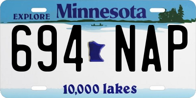 MN license plate 694NAP