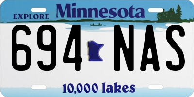MN license plate 694NAS