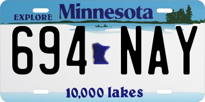 MN license plate 694NAY