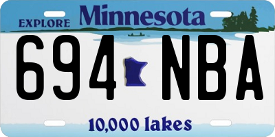 MN license plate 694NBA