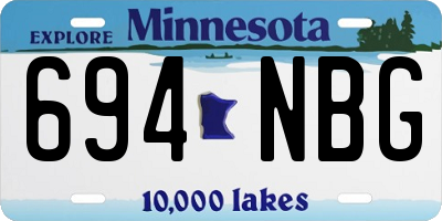 MN license plate 694NBG