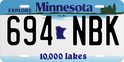 MN license plate 694NBK