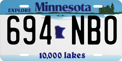 MN license plate 694NBO