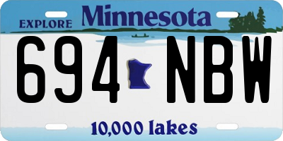 MN license plate 694NBW