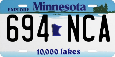 MN license plate 694NCA