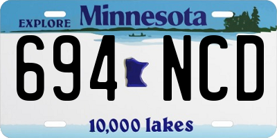 MN license plate 694NCD
