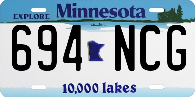 MN license plate 694NCG