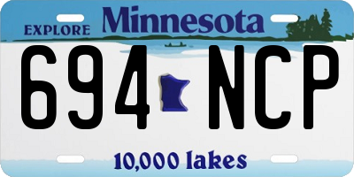MN license plate 694NCP