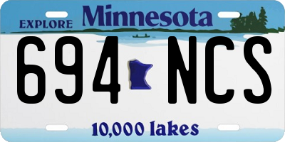 MN license plate 694NCS