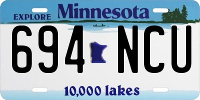 MN license plate 694NCU
