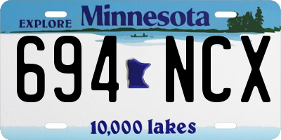 MN license plate 694NCX