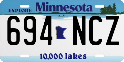 MN license plate 694NCZ