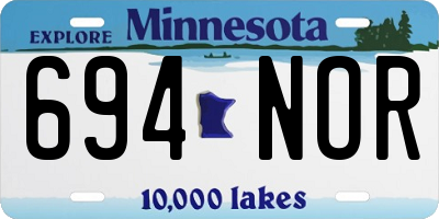 MN license plate 694NOR