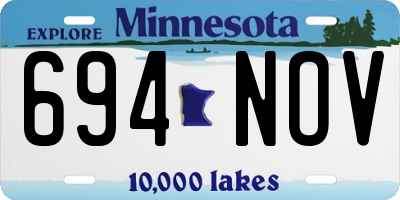 MN license plate 694NOV