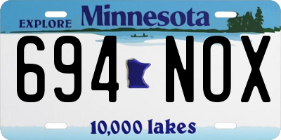 MN license plate 694NOX