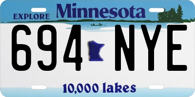 MN license plate 694NYE