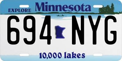 MN license plate 694NYG