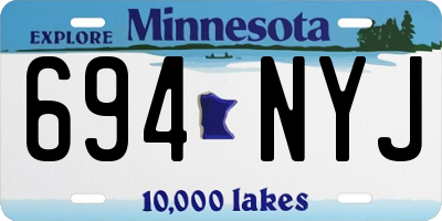 MN license plate 694NYJ