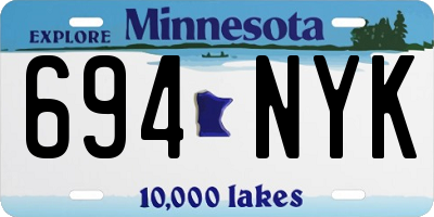 MN license plate 694NYK