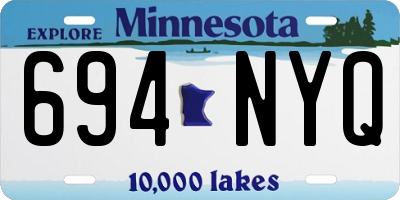 MN license plate 694NYQ