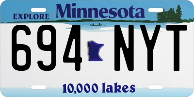MN license plate 694NYT