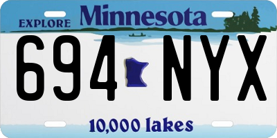 MN license plate 694NYX