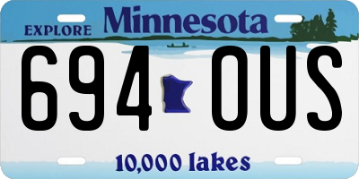 MN license plate 694OUS