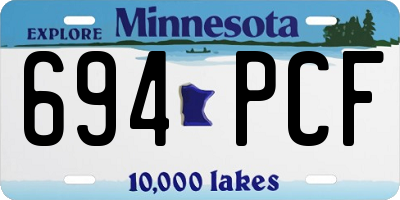 MN license plate 694PCF