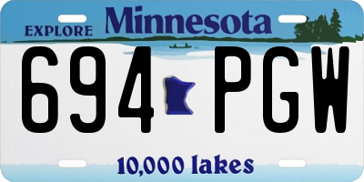 MN license plate 694PGW