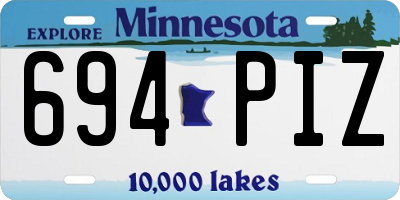 MN license plate 694PIZ