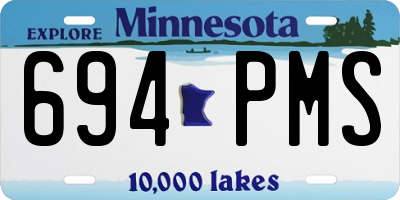 MN license plate 694PMS
