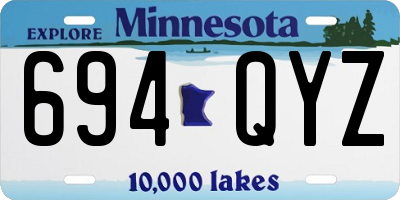 MN license plate 694QYZ
