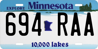 MN license plate 694RAA