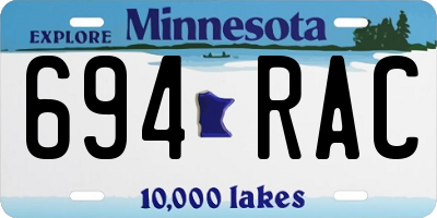 MN license plate 694RAC