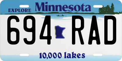 MN license plate 694RAD