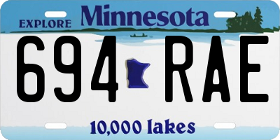 MN license plate 694RAE