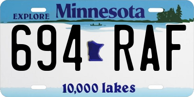 MN license plate 694RAF