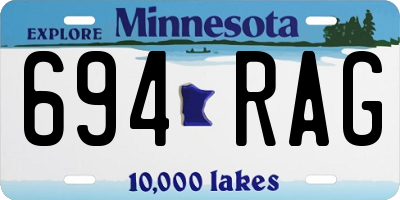 MN license plate 694RAG