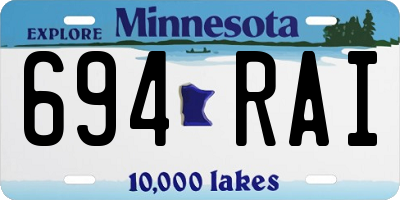 MN license plate 694RAI