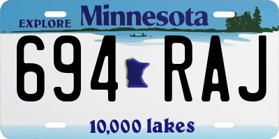 MN license plate 694RAJ
