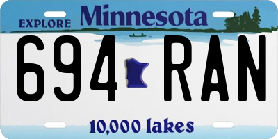 MN license plate 694RAN