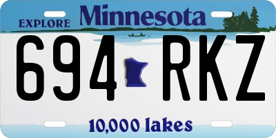 MN license plate 694RKZ