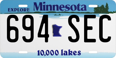 MN license plate 694SEC
