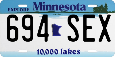 MN license plate 694SEX